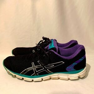 Asics Womens Black Lace Up Running Sneaker Shoes SZ 11